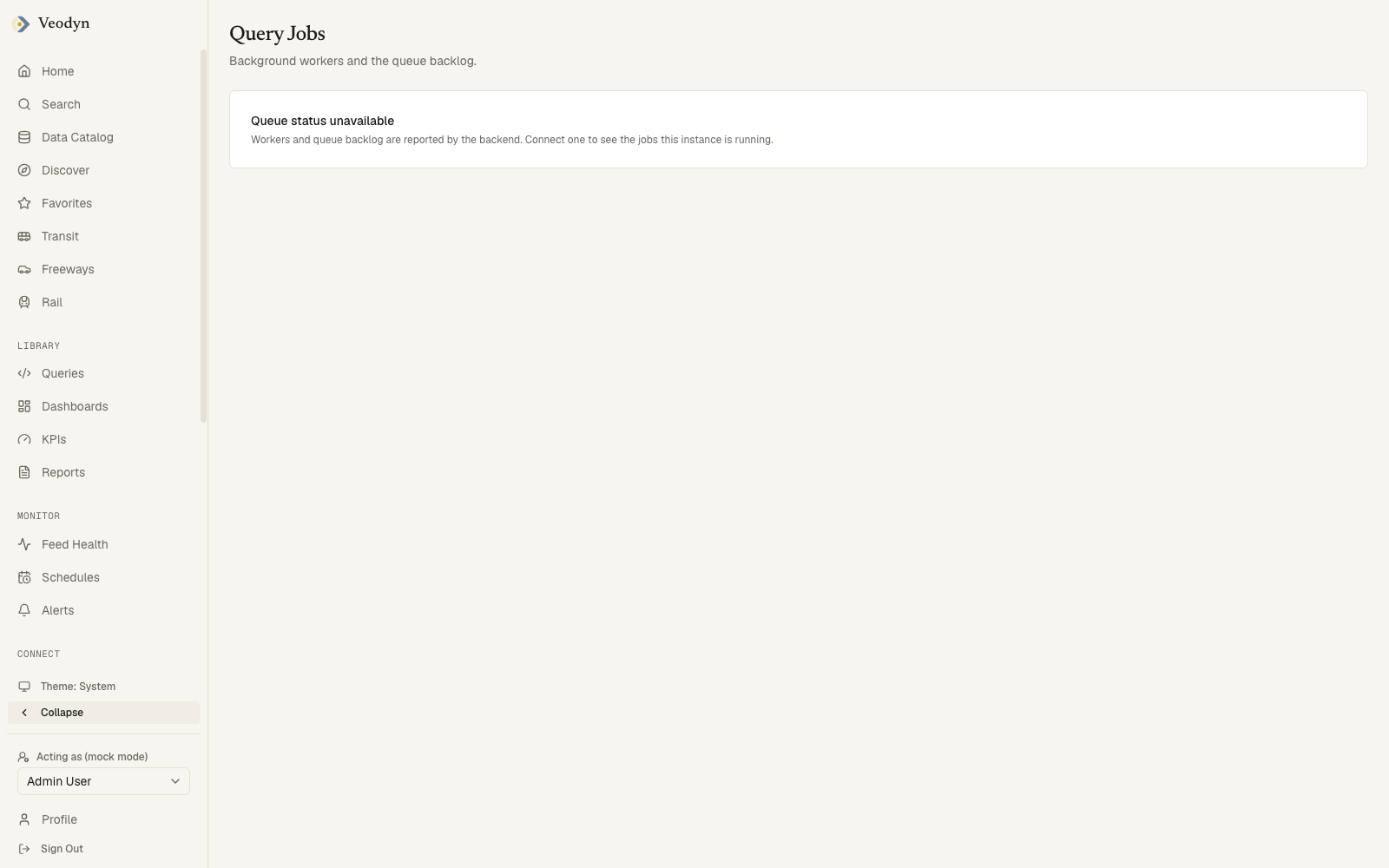 Query Jobs: the in-flight and queued query executions